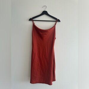 Urban Outfitters -  Mallory Cowl Neck Slip Dress in Rust M